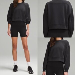 Lululemon Softstreme Perfectly Oversized Crop Crewneck Sweatshirt Black Size 4